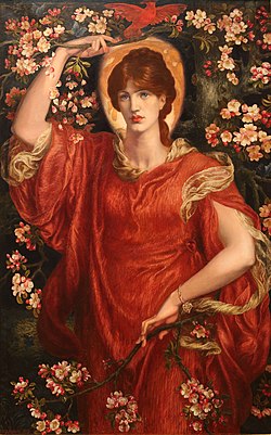 A Vision of Fiammetta, dipinto di Dante Gabriel Rossetti, 1878, preraffaelliti collezione Andrew Lloyd Webber