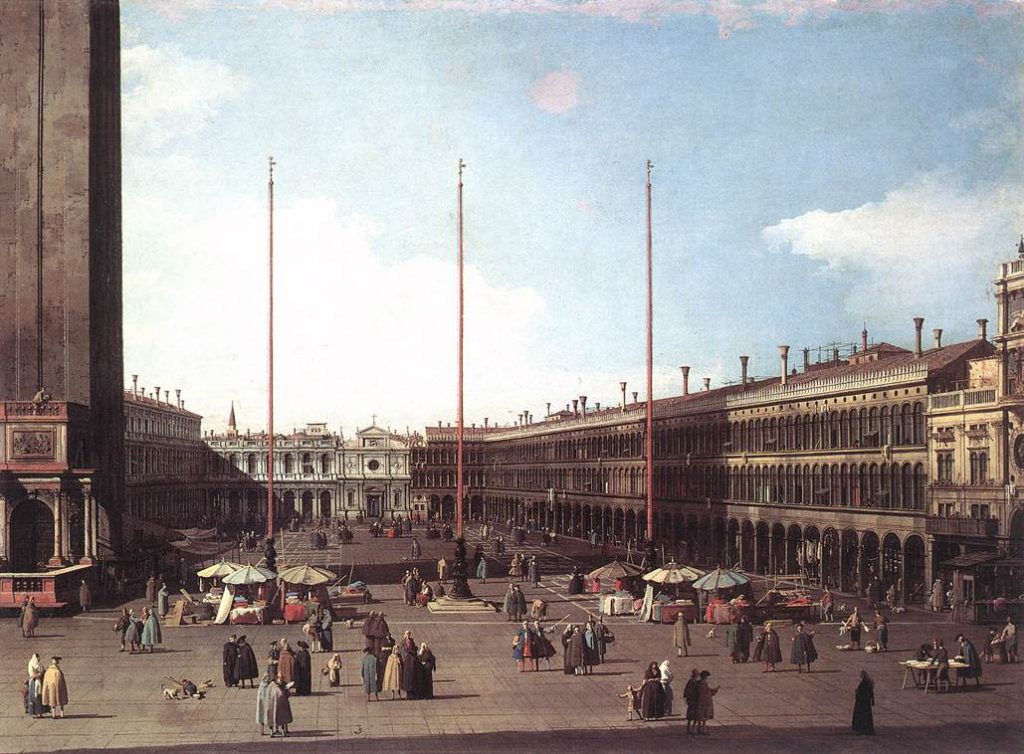 Piazza San Marco guardando verso la chiesa di San Geminiano, Canaletto, 1735
